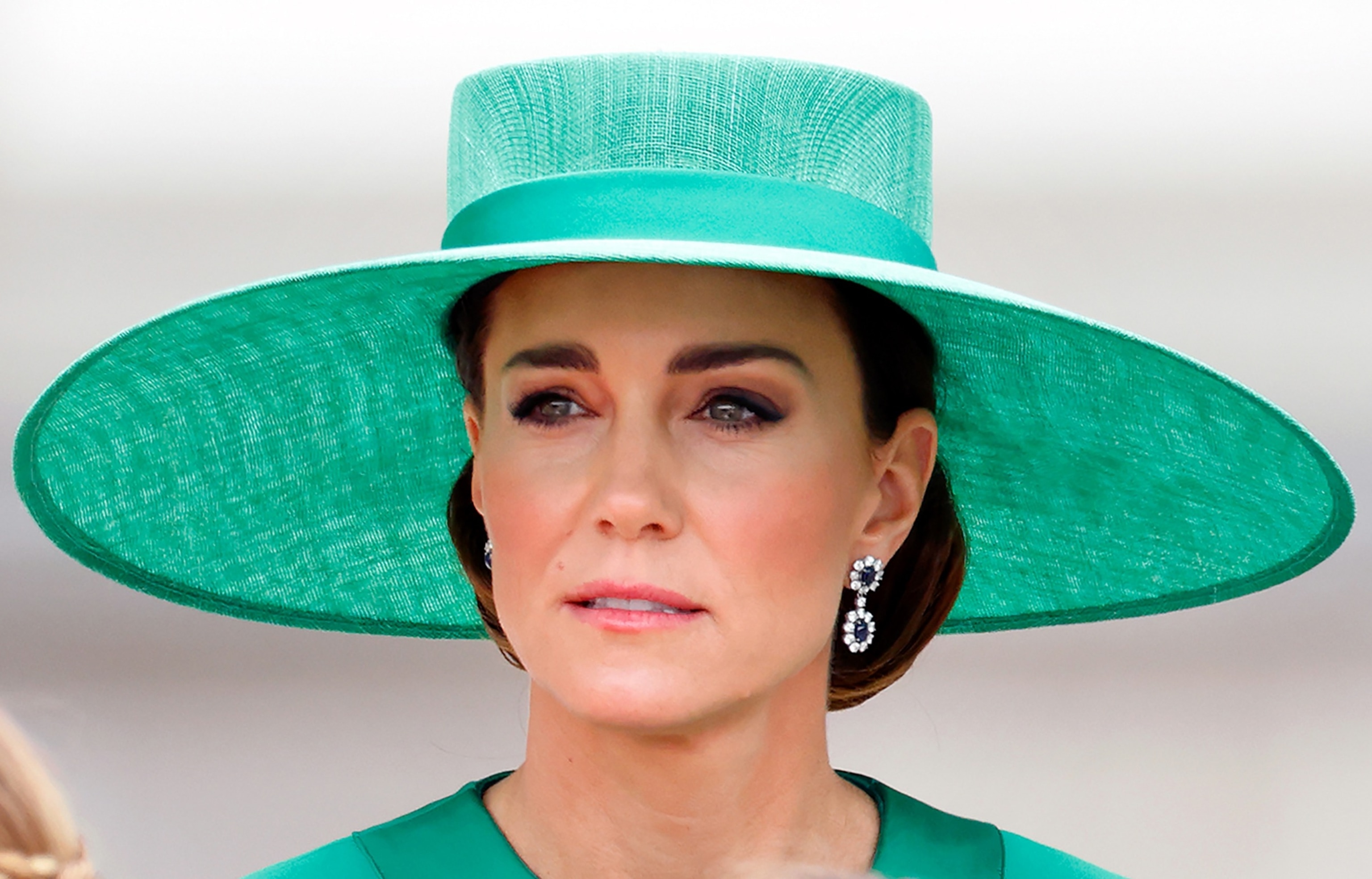 PHOTO: Catherine, Princess of Wales  departs Buckingham Palace in a horse drawn carriage to attend Trooping the Colour on June 17, 2023 in London.