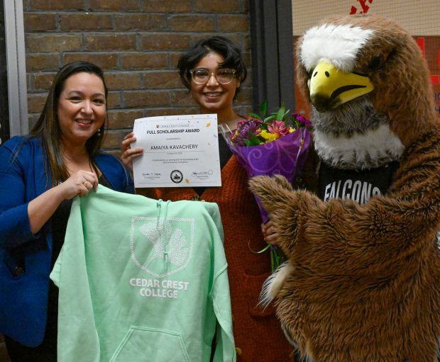 Stephanie Walker, Cedar Crest Vice President of Enrollment holds a...