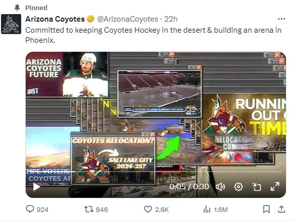 The Arizona Coyotes' social media strategy in the midst of Salt Lake City relocation rumors for the team has fans of the NHL franchise furious.