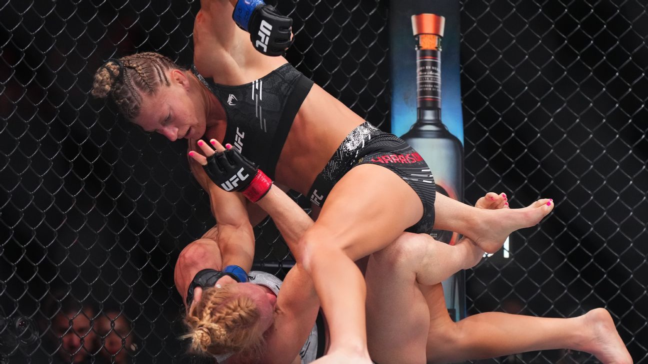 Kayla Harrison chokes out Holly Holm to win debut at UFC 300