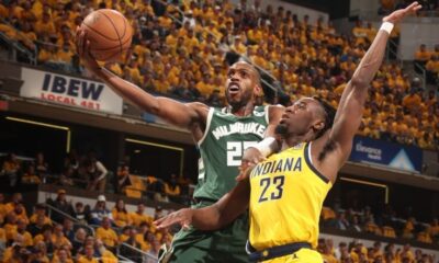 Khris Middleton (ankle) plays and scores 42 points in Bucks' Game 3 loss to Pacers