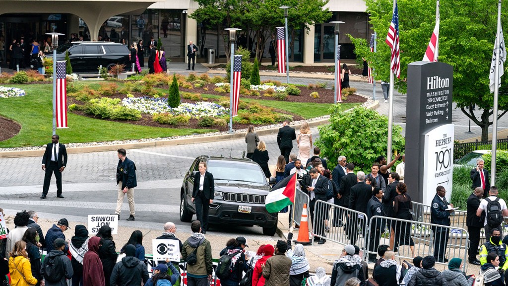 Protesters Gather Outside White House Correspondents Dinner