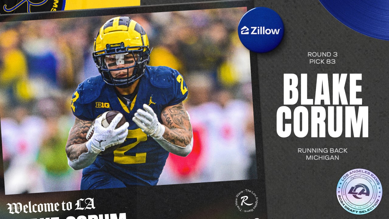 Running Back Blake Corum, Michigan, Round 3, Pick 83