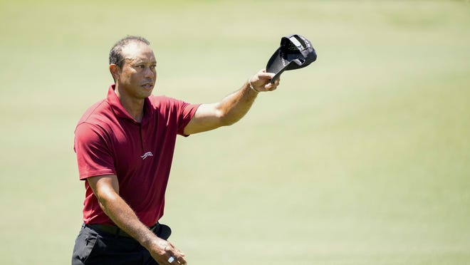 Tiger Woods bids farewell to CBS's Verne Lundquist at Masters' Hole 16