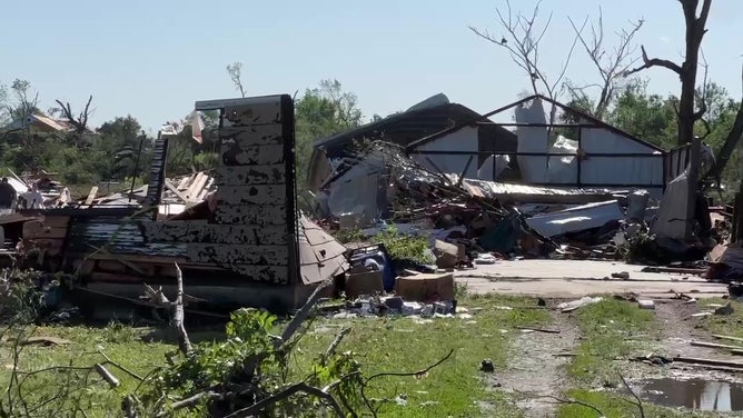 Tornado damage in Barnsdall, Oklahoma