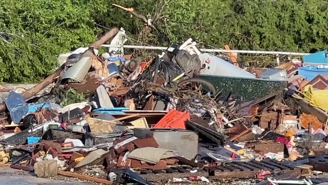 Tornado damage in Barnsdall, Oklahoma