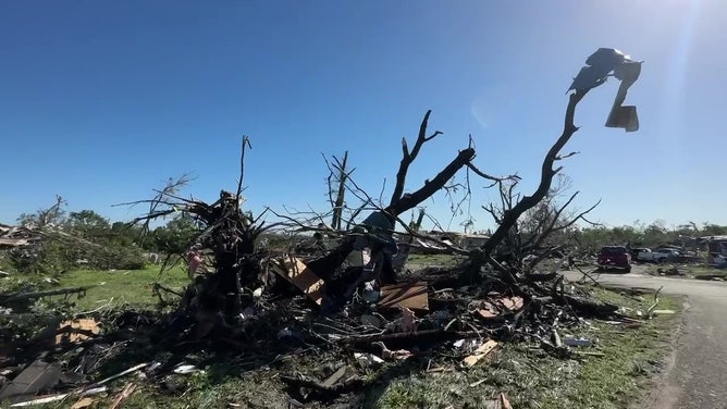 Tornado damage in Barnsdall, Oklahoma