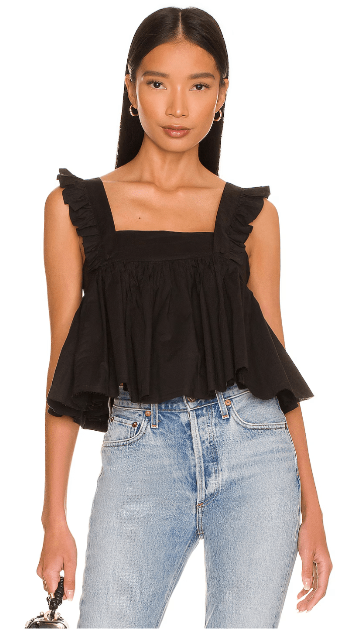 Selkie The Caviar Ruffle Apron Top