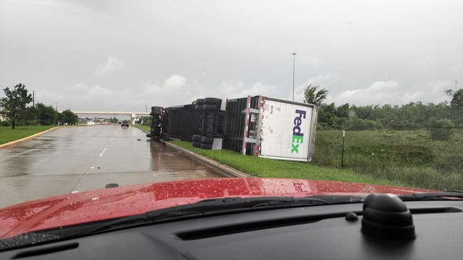 Severe storm damage outside of Houston, Texas