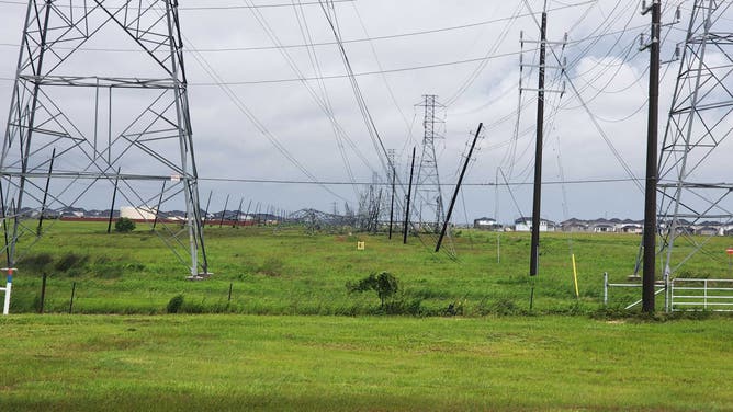 Severe storm damage outside of Houston, Texas