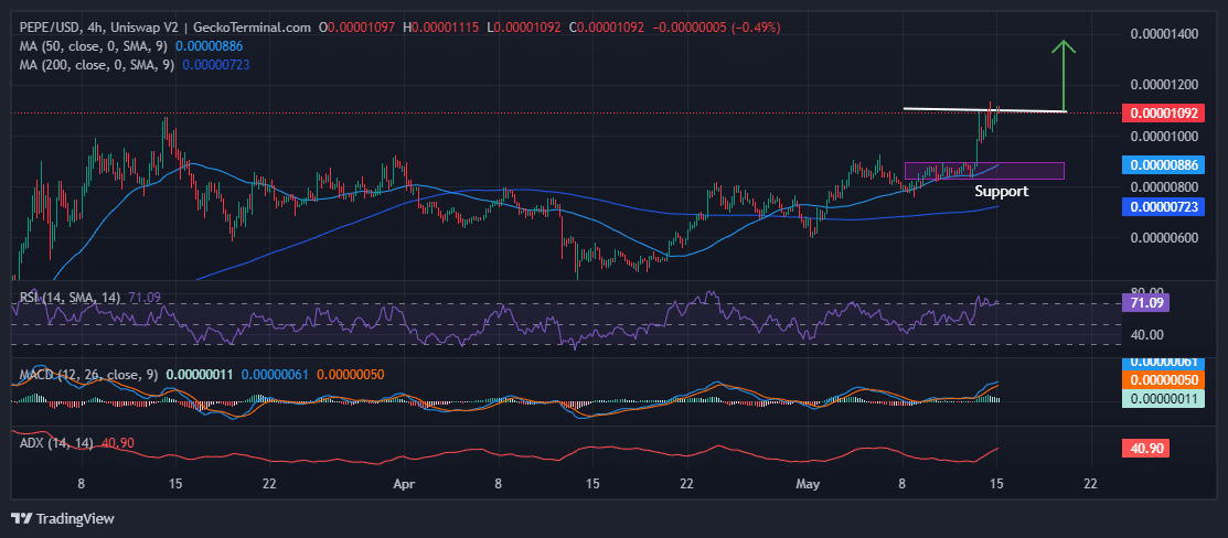 PEPE Price Chart Analysis Source: Geckoterminal.com