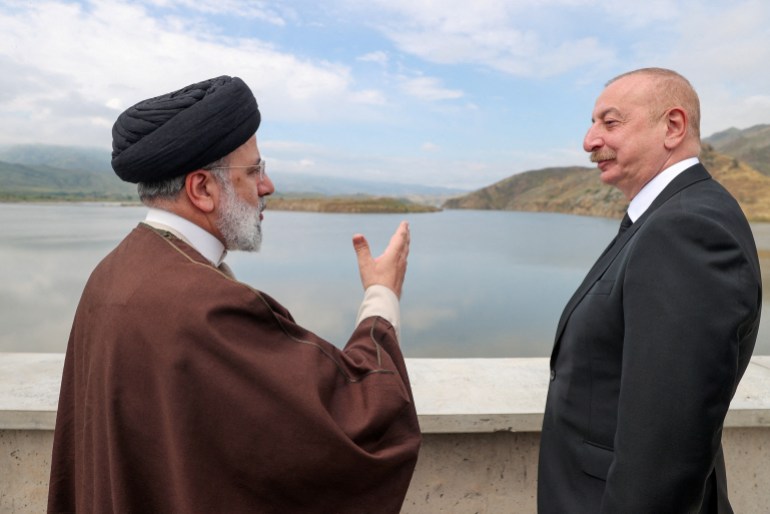 Iran's Ebrahim Raisi and Azerbaijan's President 