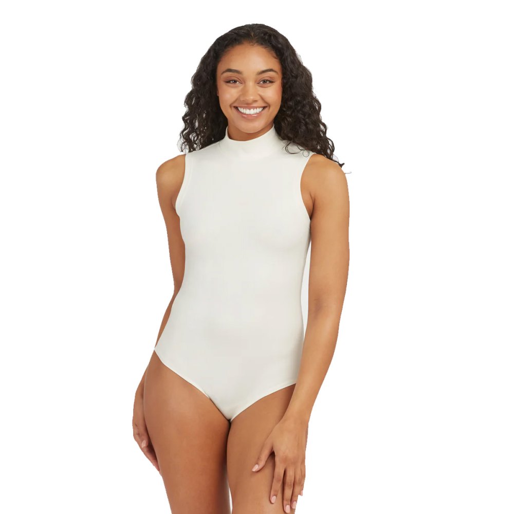 Suit Yourself Ribbed Mock Neck Sleeveless Bodysuit Spanx