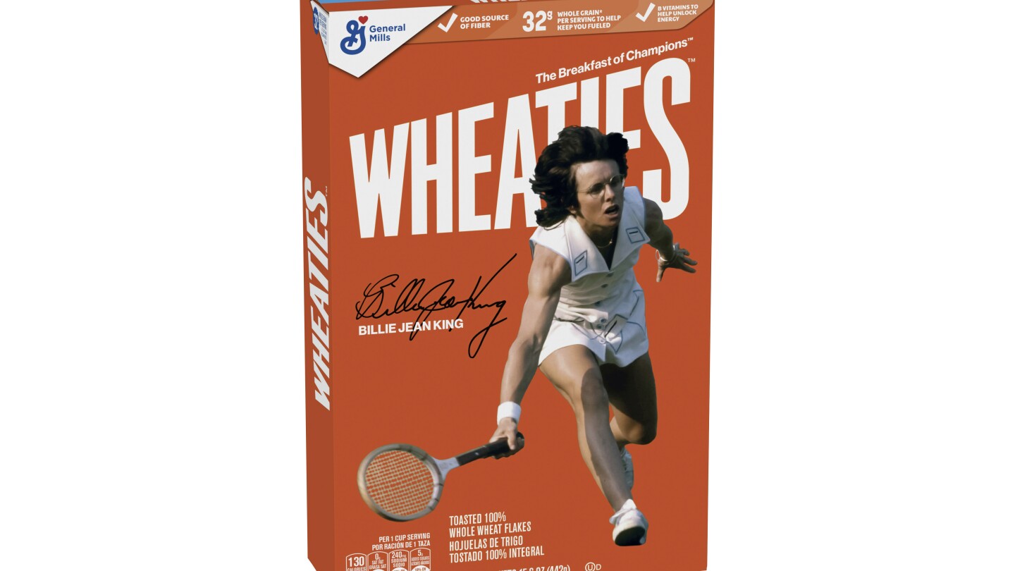 Billie Jean King is getting the Breakfast of Champions treatment. She'll appear on a Wheaties box