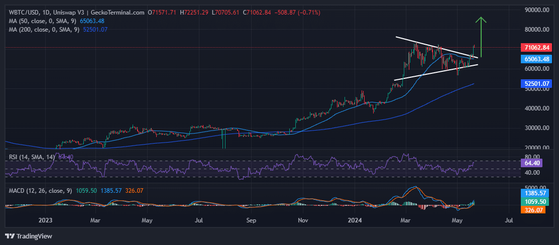 Bitcoin price Chart Analysis Source: GeckoTerminal.com