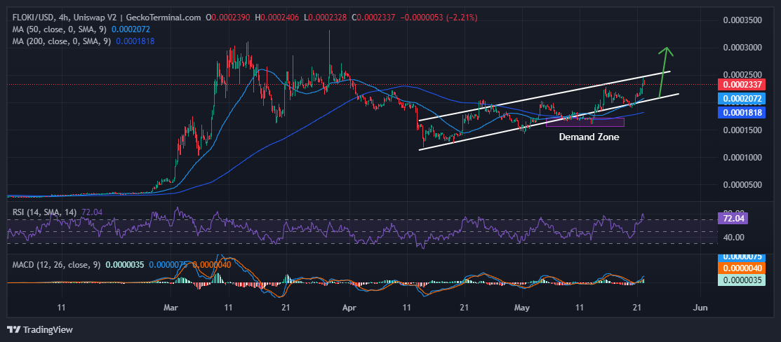 FLOKI Price Chart Analysis Source: GeckoTerminal.com