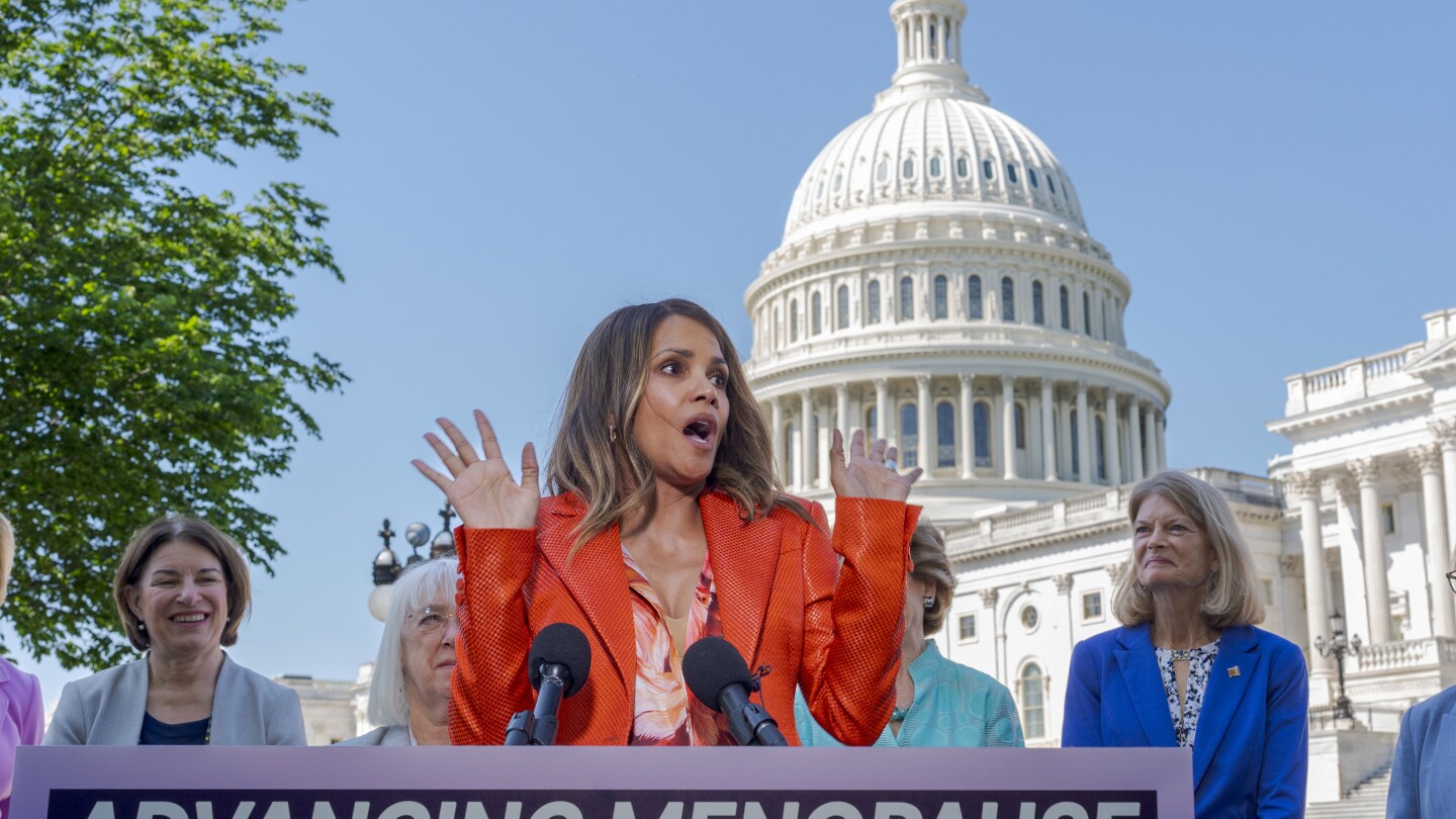 Halle Berry shouts from the Capitol, 'I'm in menopause' as she seeks to end a stigma and win funding