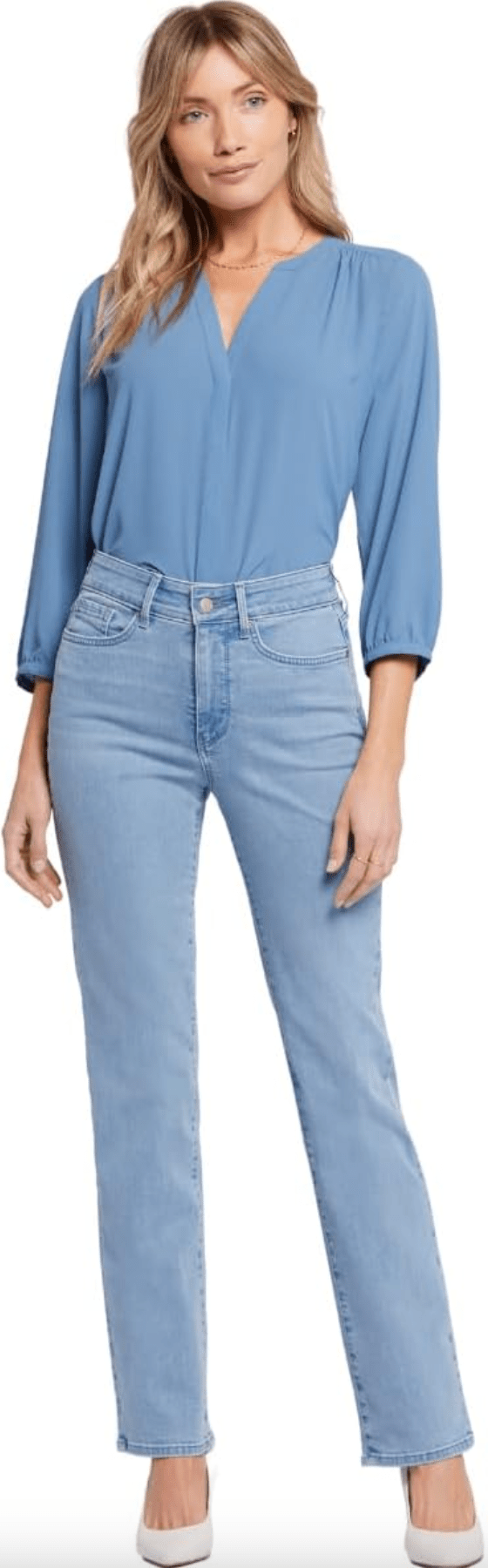 Nydj Womens High Rise Marilyn Straight Jeans