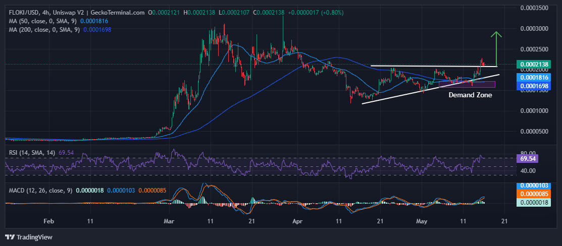 FLOKI Price Chart Analysis Source: GeckoTerminal.com