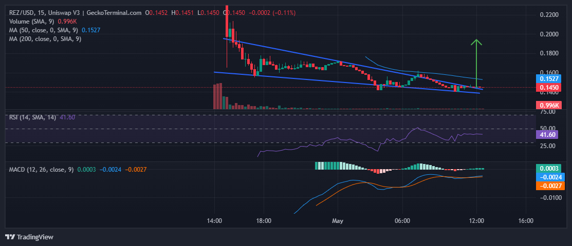 Renzo Price Chart Analysis Source: Geckoterminal.com