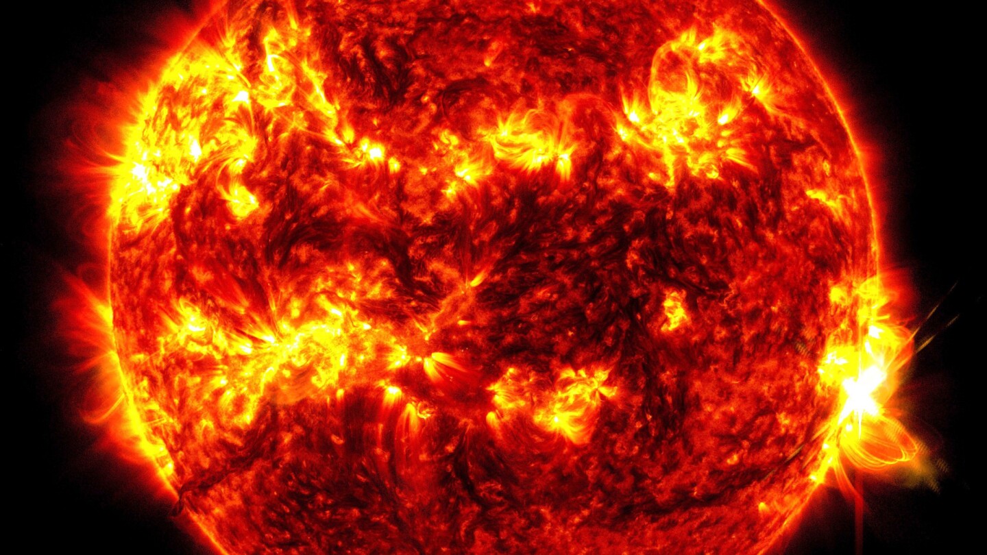 Sun shoots out biggest solar flare in nearly a decade