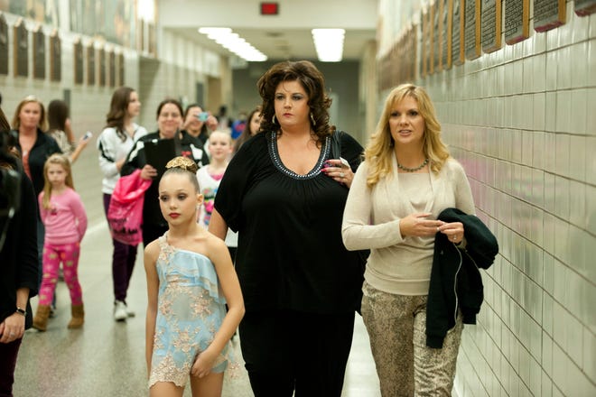 Dance Moms (L to R) Maddie Ziegler, Abby Lee Miller and Melissa.