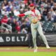 Philadelphia Phillies third baseman Alec Bohm throws out New York Mets shortstop Francisco Lindor after fielding a ground ball during the first inning on Monday, May 13, 2024, at Citi Field in New York.