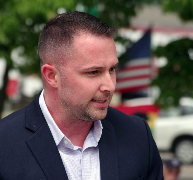 Bridgewater Town Council Vice President Paul Murphy gives the official resolution narration declaring the Juneteenth holiday in Bridgewater on Monday, June 17, 2024.