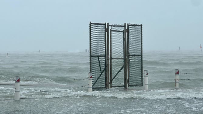 Flooding in Corpus Christi from the outer bands of Tropical Storm Alberto on June 19, 2024.