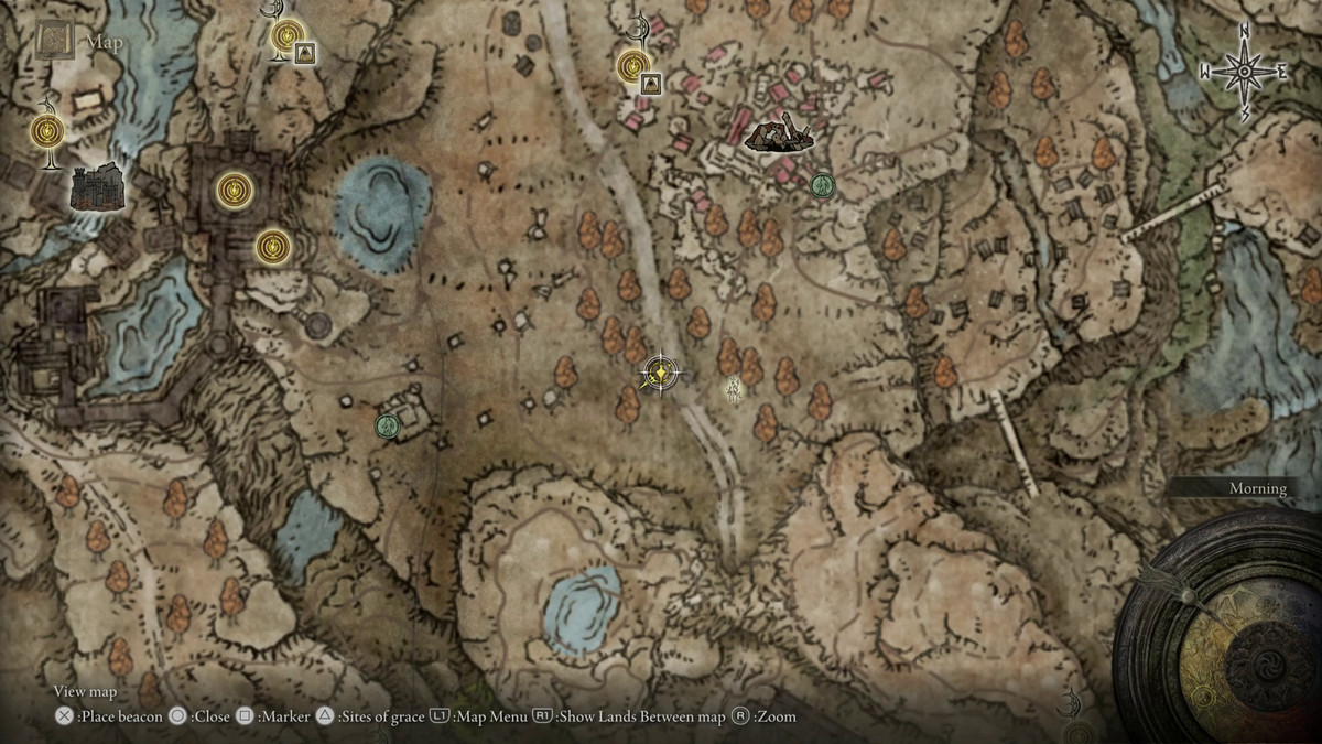 A map showing the location of a boss in Elden Ring: Shadow of the Erdtree