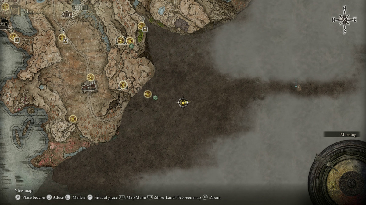 A map showing the location of a boss in Elden Ring: Shadow of the Erdtree