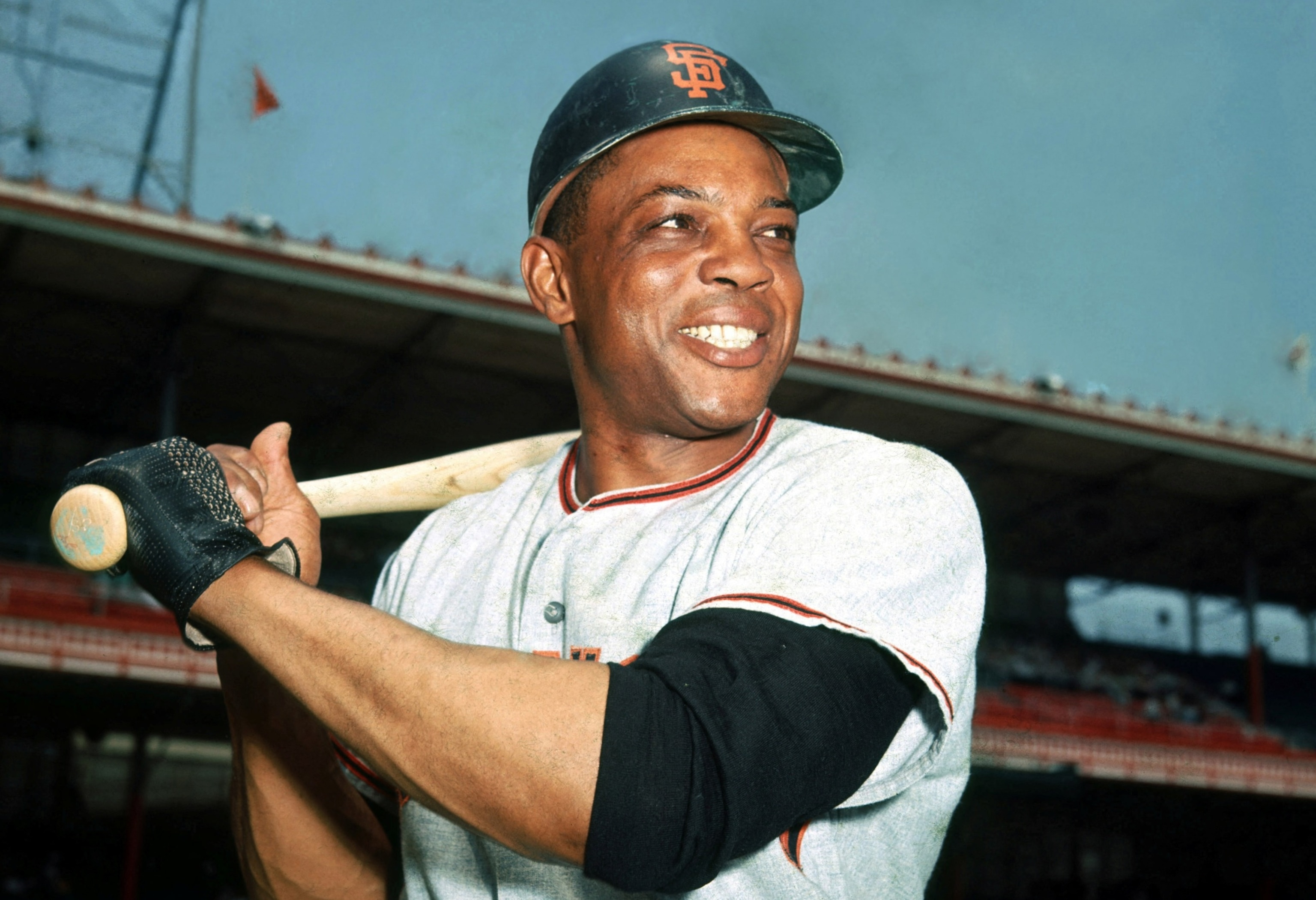 PHOTO: San Francisco Giants outfielder Willie Mays poses for a portrait at Crosley Field in Cincinnati, Ohio, Apr. 1, 1967. 