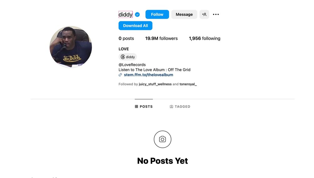 Diddy Deletes All Instagram Posts Account Amid Scandal