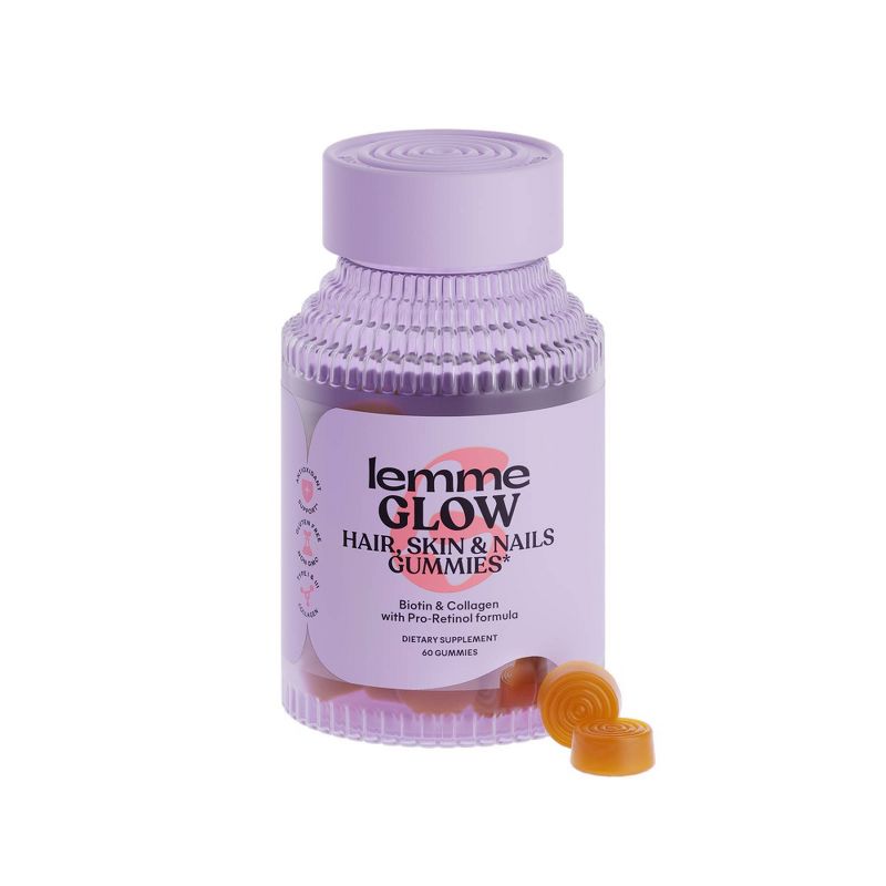 Lemme Glow Collagen Hair Skin & Nails Gummies - 60ct, 1 of 8