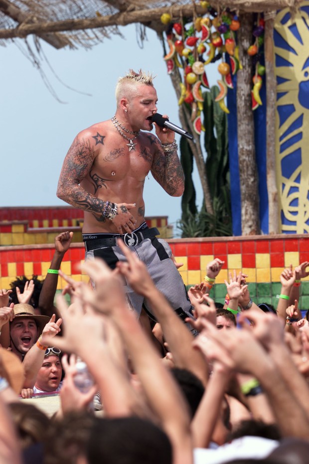 Crazy Town lead singer Shifty Shellshock performs during ‘Fashionably Loud’...