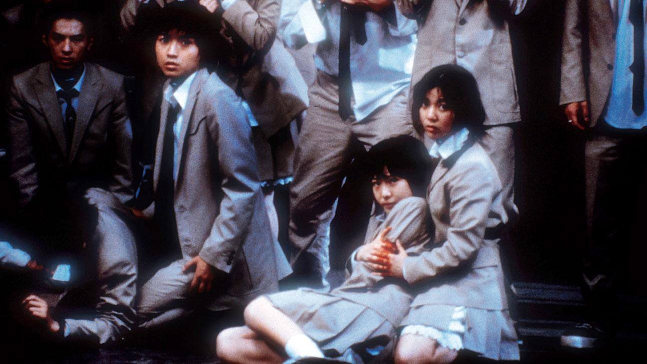 Tatsuya Fujiwara, Aki Maeda, Sayaka Ikeda in the 2000 film 'Battle Royale.'