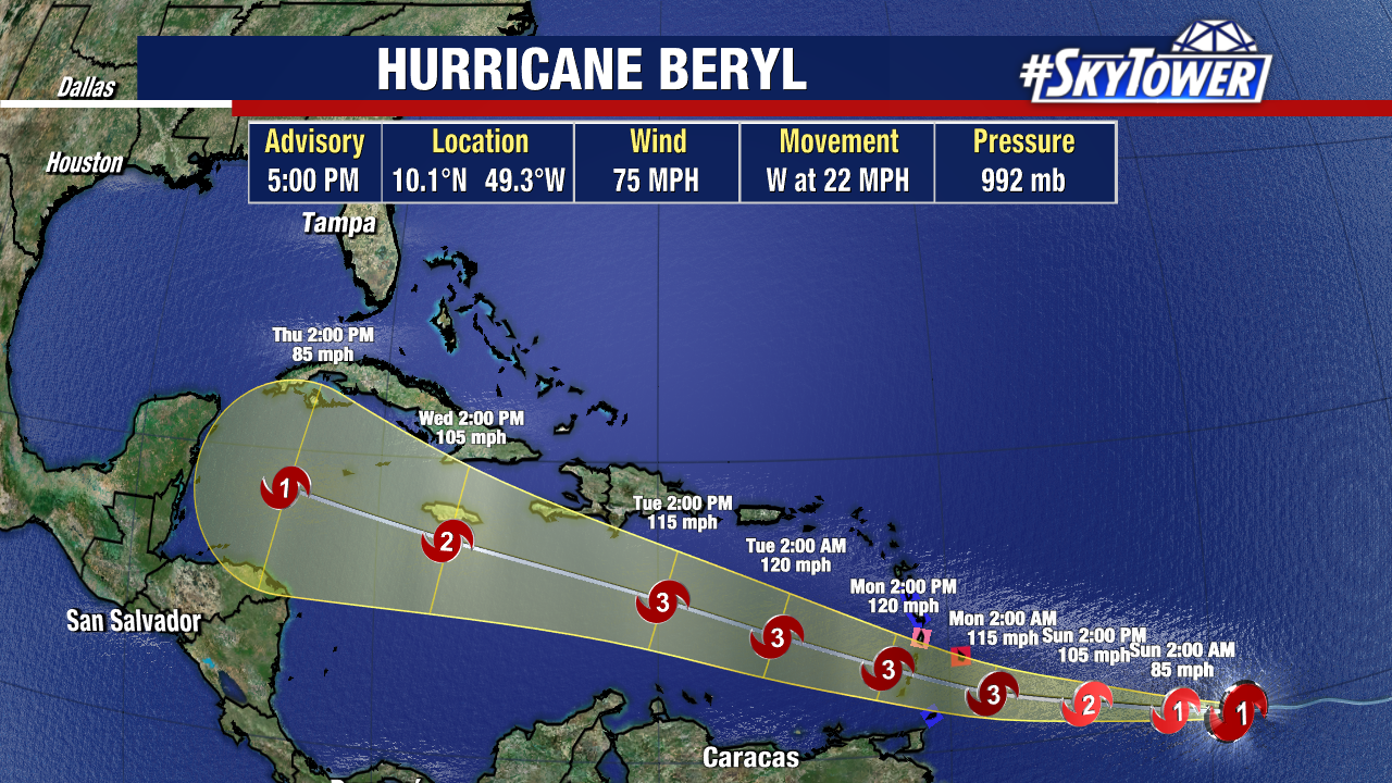 Hurricane Beryl forms in the Atlantic, expected to rapidly intensify