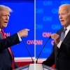 This combination of photos shows Republican presidential candidate former President Donald Trump, left, and President Joe Biden during a presidential debate hosted by CNN on Thursday in Atlanta. 