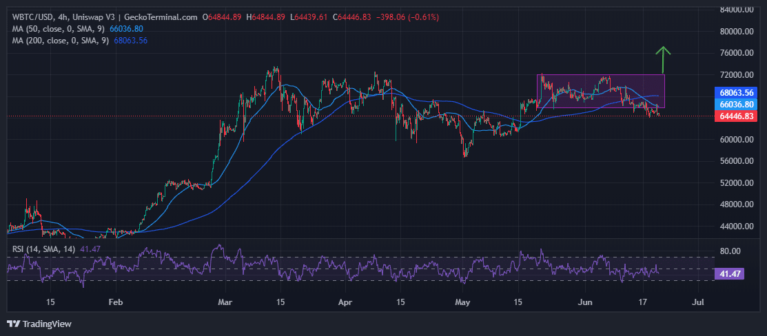 Bitcoin Price Chart Analysis Source: GeckoTerminal.com