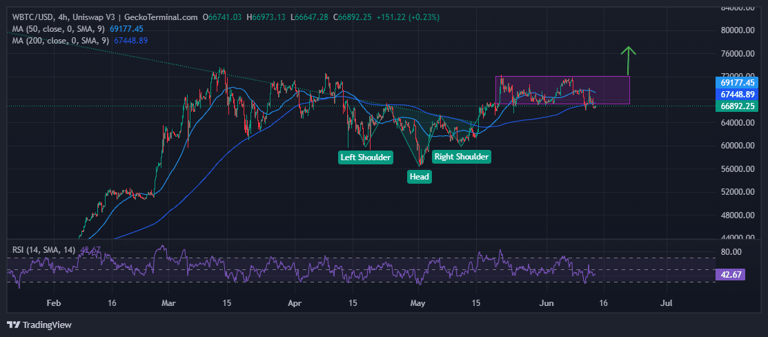 Bitcoin Price Chart Analysis Source: GeckoTerminal.com