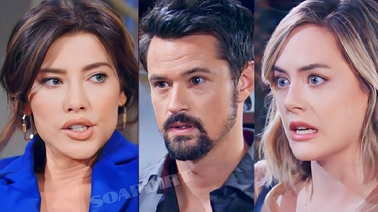 Bold and the Beautiful Spoilers: Steffy Forrester (Jacqueline MacInnes Wood) - Hope Logan (Annika Noelle) - Thomas Forrester (Matthew Atkinson)