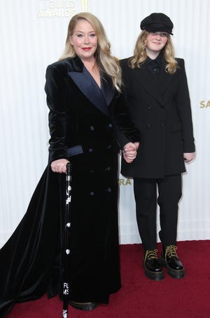 Christina Applegate and Sadie Grace LeNoble attend the Screen Actors Guild Awards on Feb. 26, 2023.