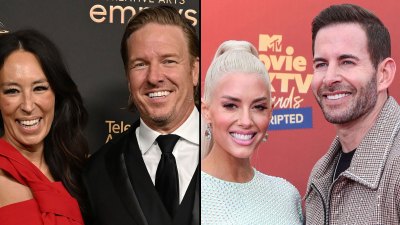 Celebrity Couples With Home Renovation Shows Together: Chip and Joanna Gaines, Tarek El Moussa and Heather Rae Young, More red dress