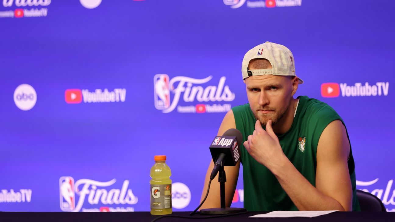 Kristaps Porzingis (leg) returns as Celtics win title; surgery next