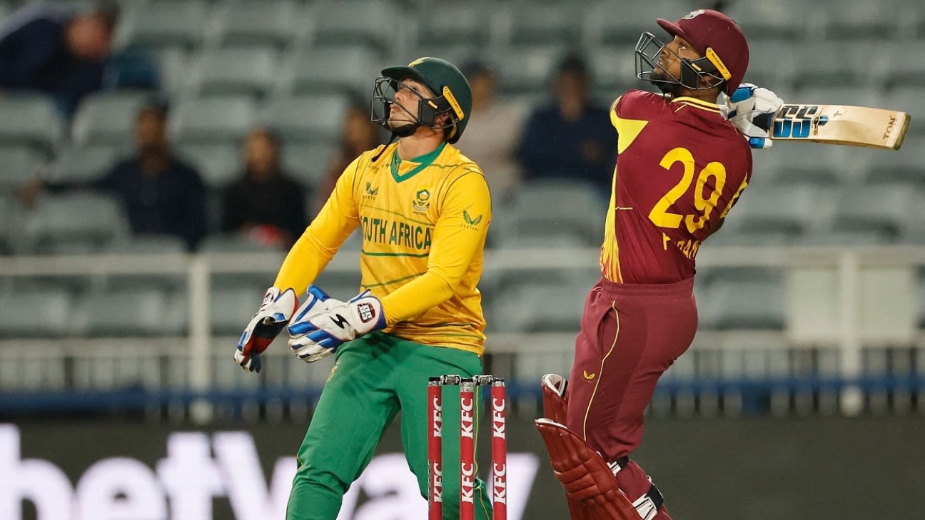 Aiden Markram picked a stunning catch to send back Harry Brook in the final over of the chase, England vs South Africa, T20 World Cup 2024, Super Eight, St Lucia, June 21, 2024