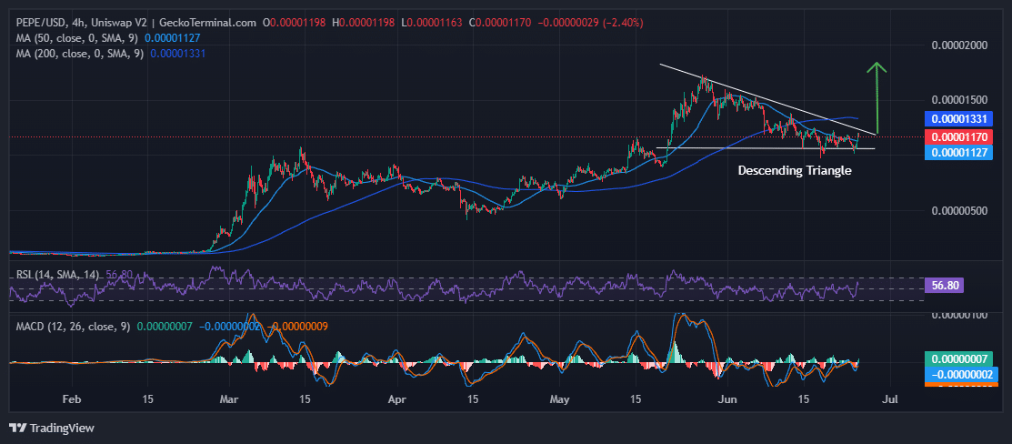 PEPE price Chart Analysis Source: GeckoTerminal.com