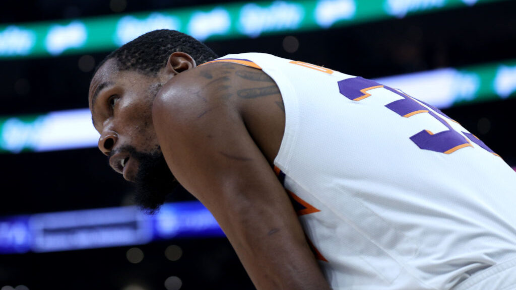 Kevin Durant #35 of the Phoenix Suns during a 124-108 win over the LA Clippers at Crypto.com Arena ...