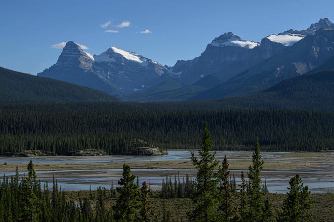 A general view shows the Howse Pass Viewpoint between the Banff and Jasper national parks, in Alberta, on September 9, 2022.