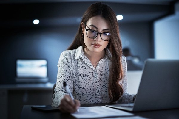 Woman working.