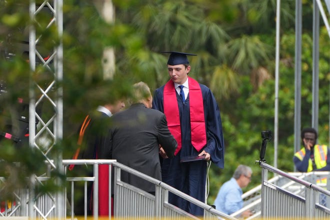 Barron Trump graduates from Oxbridge Academy. His parents, former President Trump and wife Melania attended the ceremony on Friday, May 17, 2024 in West Palm Beach.